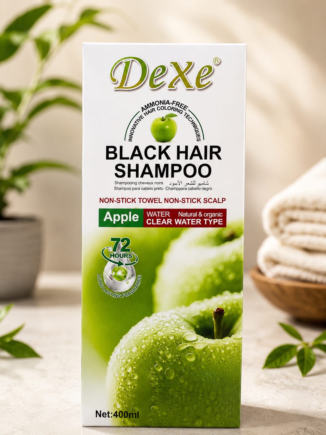 Herbal Black Hair Shampoo –| Ammonia-Free Instant 1 Wash Hair Result | 400ml