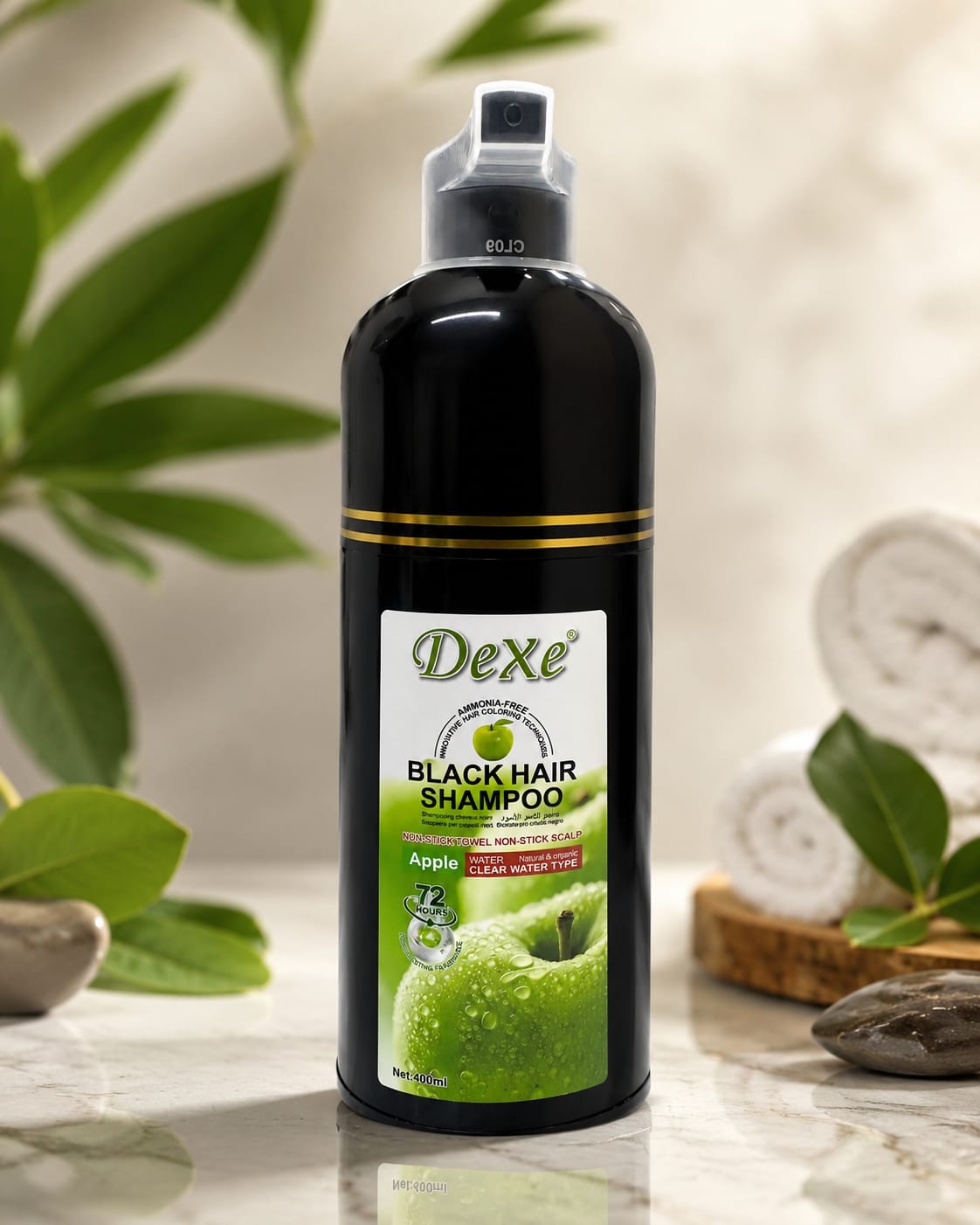 Herbal Black Hair Shampoo –| Ammonia-Free Instant 1 Wash Hair Result | 400ml